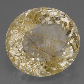 Quarzo rutilato naturale giallo da 30,51 ct, trasparente, trasparente/traslucido