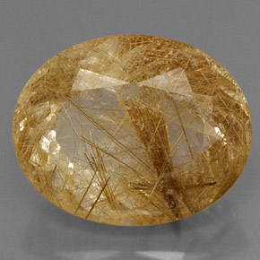 Quarzo rutilato naturale giallo da 18,07 ct, trasparente, trasparente/traslucido