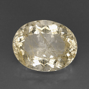 Quarzo rutilato naturale giallo da 12,32 ct, trasparente, trasparente/traslucido