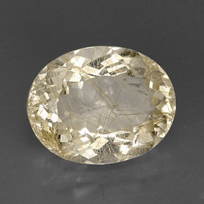 Quarzo rutilato naturale giallo da 12,32 ct, trasparente, trasparente/traslucido