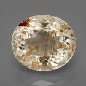 Quarzo rutilato naturale giallo da 13,26 ct, trasparente, trasparente/traslucido