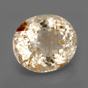 Quarzo rutilato naturale giallo da 13,26 ct, trasparente, trasparente/traslucido