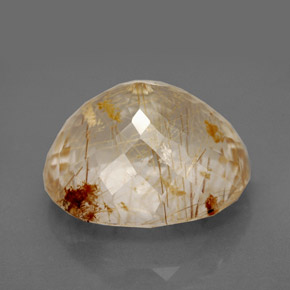 Quarzo rutilato naturale giallo da 13,26 ct, trasparente, trasparente/traslucido