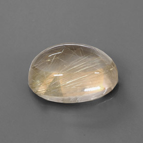 Quarzo rutilato naturale giallo da 13,66 ct, taglio ovale, trasparente