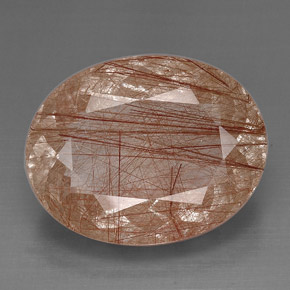 Quarzo rutilato naturale marrone da 51,41 ct, trasparente, trasparente/traslucido