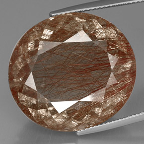 Quarzo rutilato naturale marrone da 40,74 ct, trasparente, trasparente/traslucido