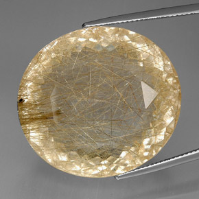 Quarzo rutilato naturale giallo da 95,96 ct, trasparente, trasparente/traslucido