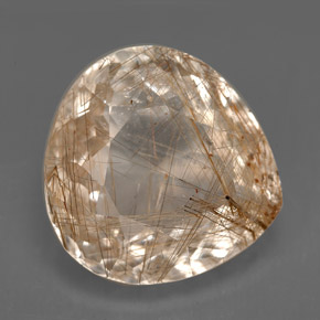 Quarzo rutilato naturale incolore da 12,48 ct, trasparente, trasparente/traslucido