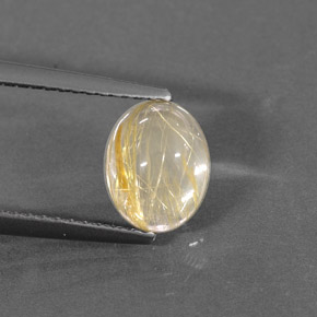 Quarzo rutilato naturale giallo da 1,53 ct, trasparente, trasparente/traslucido