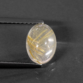 Quarzo rutilato naturale giallo da 1,44 ct, trasparente, trasparente/traslucido