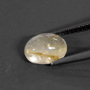 Quarzo rutilato naturale giallo da 1,44 ct, trasparente, trasparente/traslucido