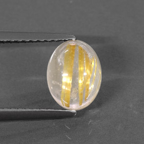 Quarzo rutilato naturale giallo da 1,66 ct, trasparente, trasparente/traslucido