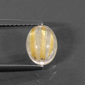 Quarzo rutilato naturale giallo da 1,50 ct, trasparente, trasparente/traslucido