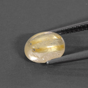 Quarzo rutilato naturale giallo da 1,50 ct, trasparente, trasparente/traslucido