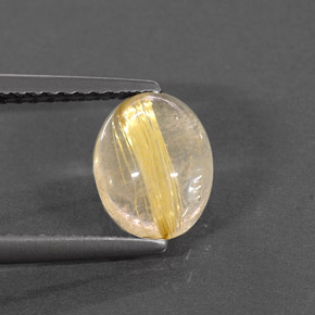 Quarzo rutilato naturale giallo da 1,55 ct, trasparente, trasparente/traslucido