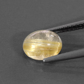 Quarzo rutilato naturale giallo da 1,55 ct, trasparente, trasparente/traslucido