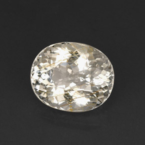 Quarzo rutilato naturale giallo da 18,65 ct, taglio ovale, trasparente