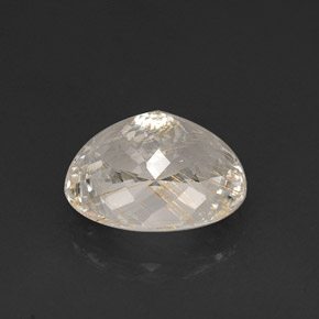 Quarzo rutilato naturale giallo da 18,65 ct, taglio ovale, trasparente