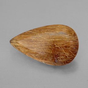 Quarzo rutilato naturale marrone da 4,38 ct, trasparente, trasparente/traslucido