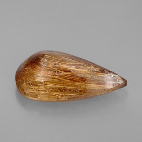 Quarzo rutilato naturale marrone da 4,38 ct, trasparente, trasparente/traslucido