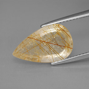 Quarzo rutilato naturale giallo da 4,20 ct, trasparente, trasparente/traslucido