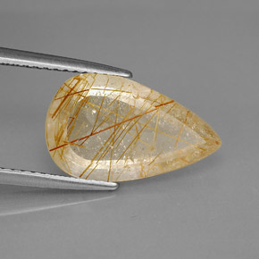 Quarzo rutilato naturale giallo da 4,20 ct, trasparente, trasparente/traslucido