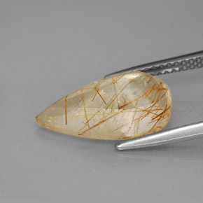 Quarzo rutilato naturale giallo da 4,20 ct, trasparente, trasparente/traslucido