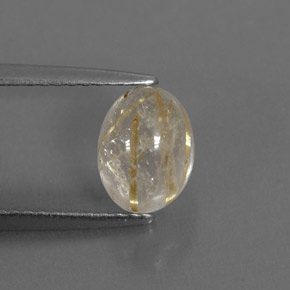 Quarzo rutilato naturale giallo da 1,61 ct, trasparente, trasparente/traslucido