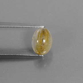 Quarzo rutilato naturale giallo da 1,73 ct, trasparente, trasparente/traslucido
