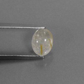 Quarzo rutilato naturale giallo da 1,47 ct, trasparente, trasparente/traslucido