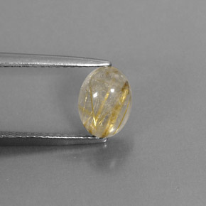 Quarzo rutilato naturale giallo da 1,61 ct, trasparente, trasparente/traslucido