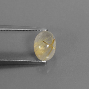 Quarzo rutilato naturale giallo da 1,61 ct, trasparente, trasparente/traslucido