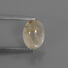 Quarzo rutilato naturale giallo da 1,47 ct, trasparente, trasparente/traslucido
