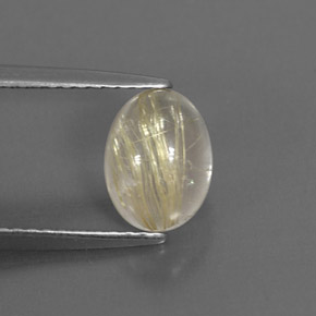 Quarzo rutilato naturale giallo da 1,60 ct, trasparente, trasparente/traslucido