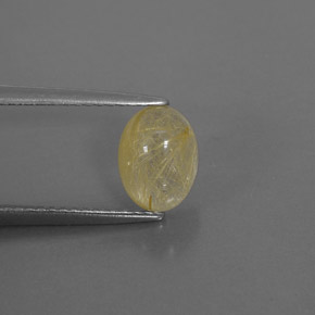 Quarzo rutilato naturale giallo da 1,60 ct, trasparente, trasparente/traslucido