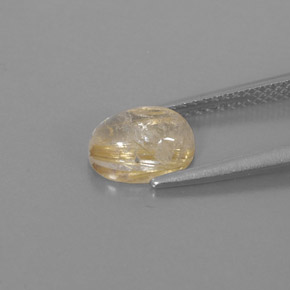 Quarzo rutilato naturale giallo da 1,63 ct, trasparente, trasparente/traslucido