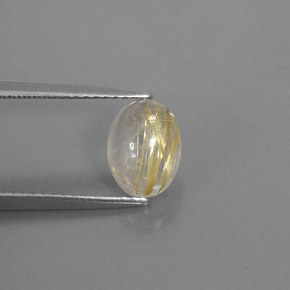 Quarzo rutilato naturale giallo da 1,69 ct, trasparente, trasparente/traslucido