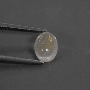 Quarzo rutilato naturale giallo da 1,35 ct, trasparente, trasparente/traslucido