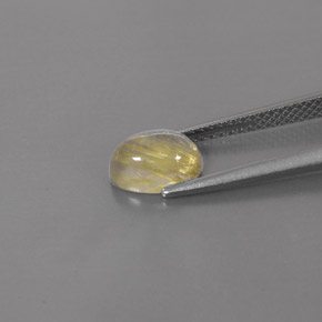 Quarzo rutilato naturale giallo da 1,45 ct, trasparente, trasparente/traslucido