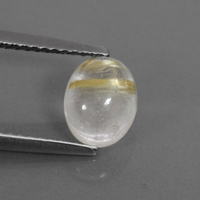 Quarzo rutilato naturale giallo da 1,45 ct, trasparente, trasparente/traslucido
