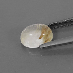 Quarzo rutilato naturale giallo da 1,45 ct, trasparente, trasparente/traslucido