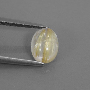 Quarzo rutilato naturale giallo da 1,54 ct, trasparente, trasparente/traslucido