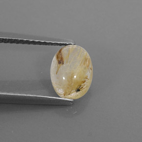 Quarzo rutilato naturale giallo da 1,65 ct, trasparente, trasparente/traslucido
