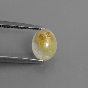 Quarzo rutilato naturale giallo da 1,46 ct, trasparente, trasparente/traslucido