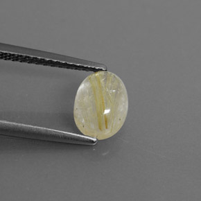 Quarzo rutilato naturale giallo da 1,40 ct, trasparente, trasparente/traslucido