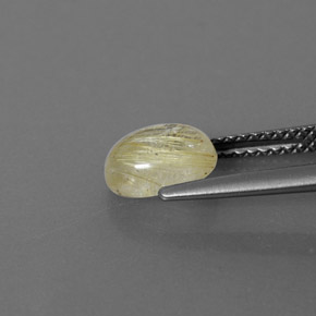 Quarzo rutilato naturale giallo da 1,40 ct, trasparente, trasparente/traslucido
