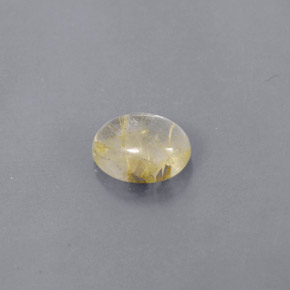 Quarzo rutilato naturale giallo da 1,51 ct, taglio ovale, trasparente
