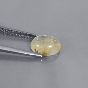 Quarzo rutilato naturale giallo da 1,51 ct, taglio ovale, trasparente