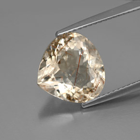 Quarzo rutilato naturale giallo da 3,65 ct, taglio a pera, trasparente