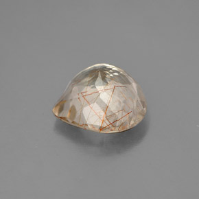 Quarzo rutilato naturale giallo da 3,65 ct, taglio a pera, trasparente